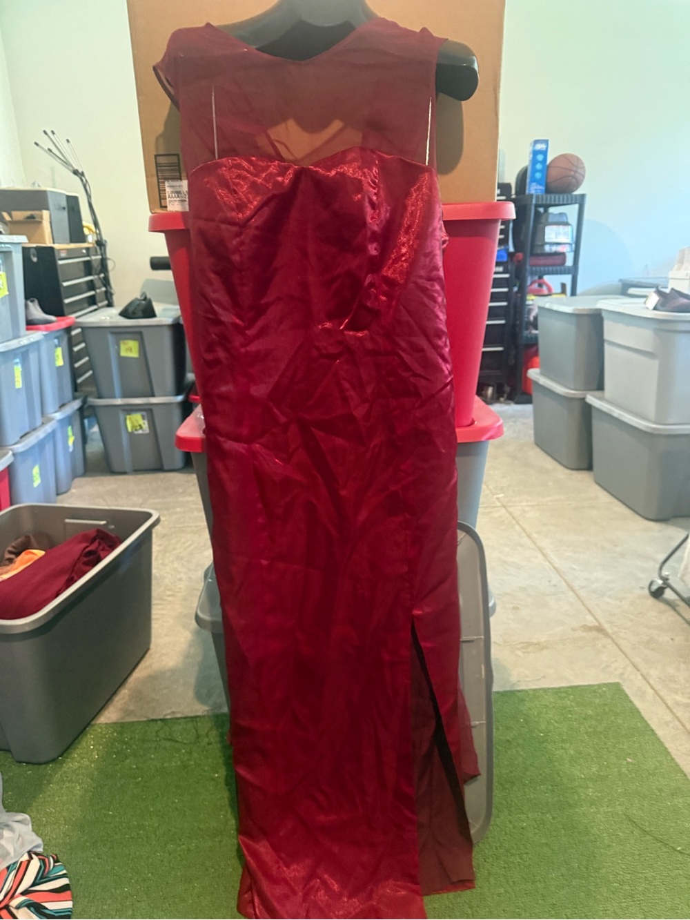 Red Sheer-Top Evening Gown p32
